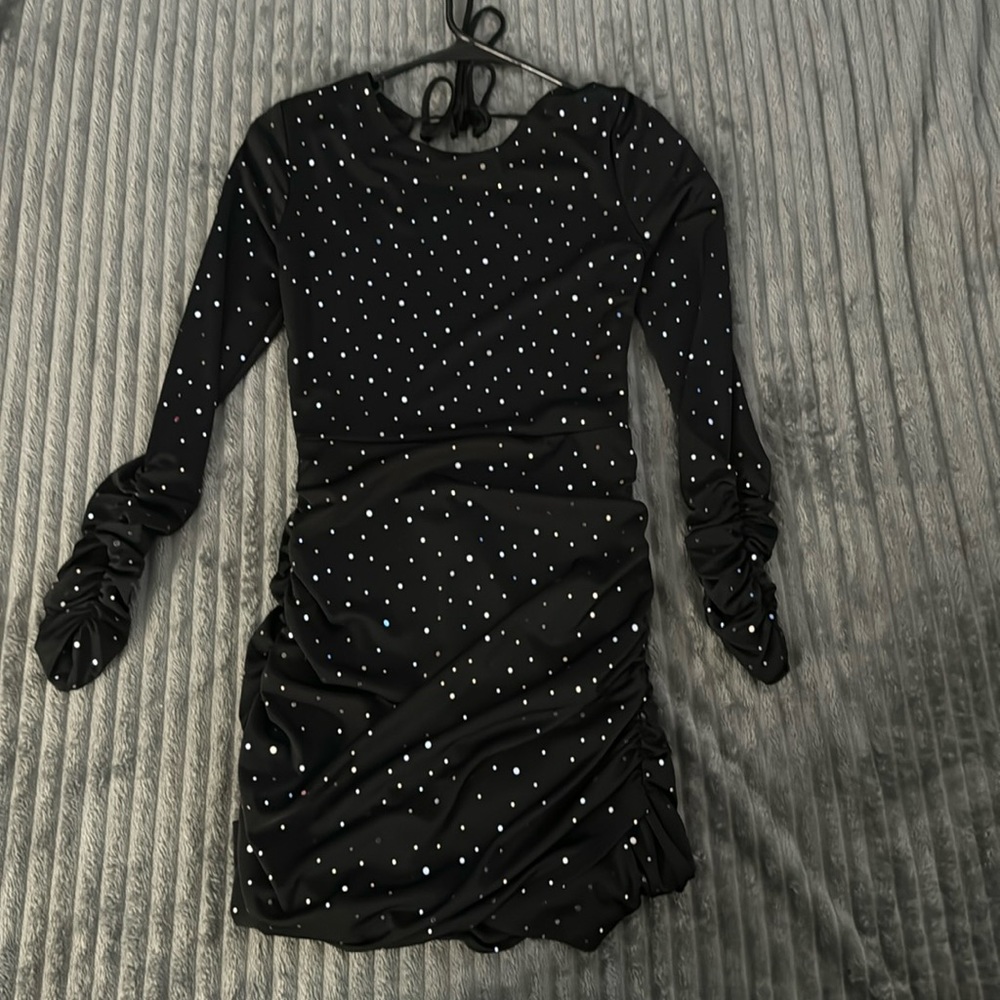 Back Lucy in the Sky sparkly backless mini dress